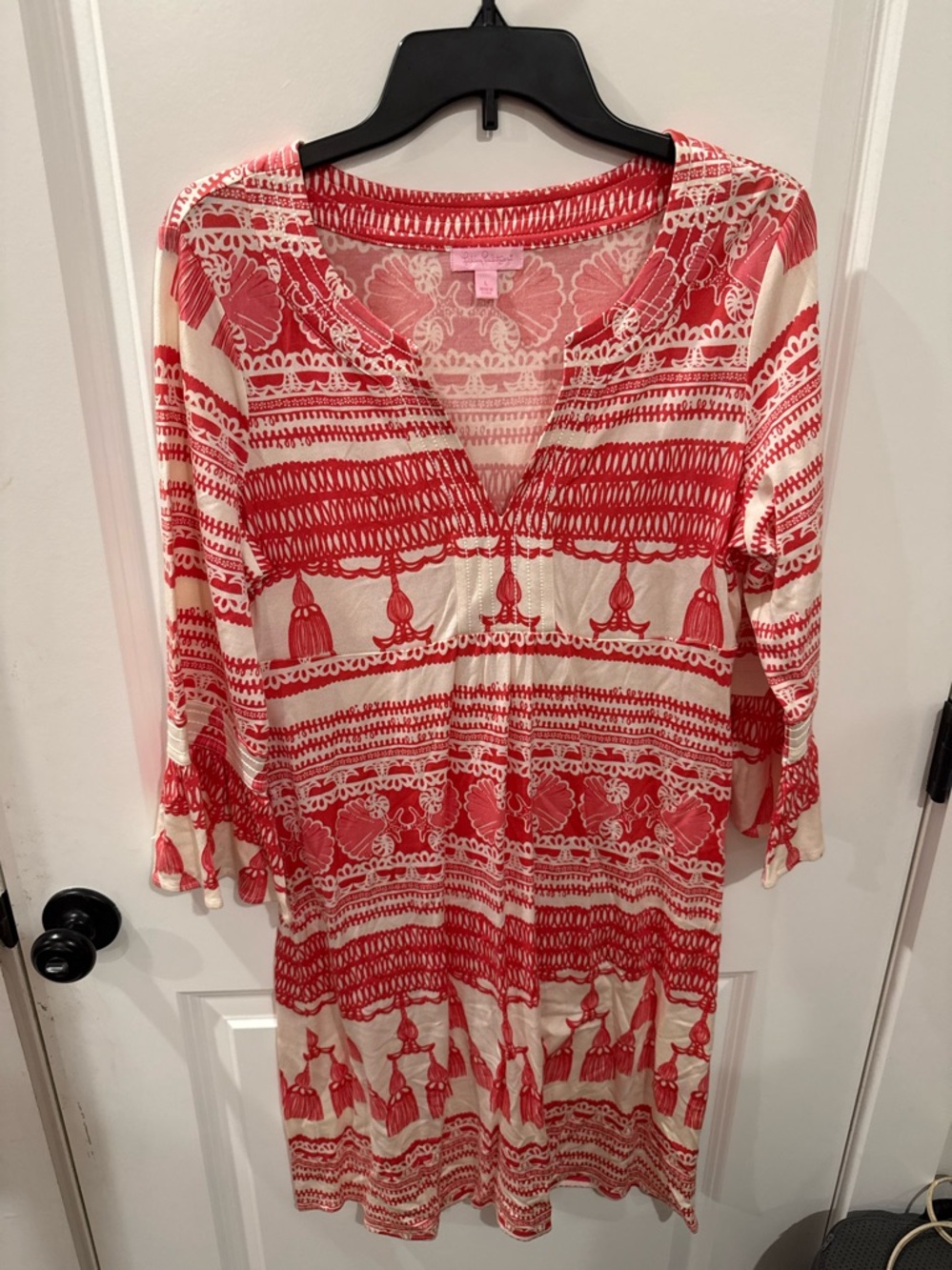 Lilly Pulitzer Coral and Cream Printed Tunic